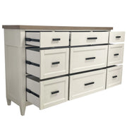 Parker House Americana Modern Bedroom Queen Shelter Bed 2 Nightstands Dresser with Mirror and Chest