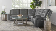 Parker Living Caldwell Fog 6 Piece Modular Power Reclining Sectional with Power Adjustable Headrests