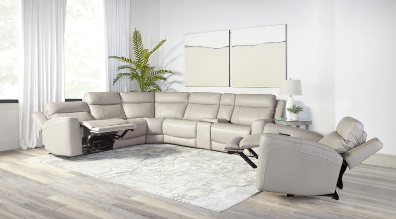 Parker Living Calgary 6 Piece Modular Reclining Sectional with Power Adjustable Headrests