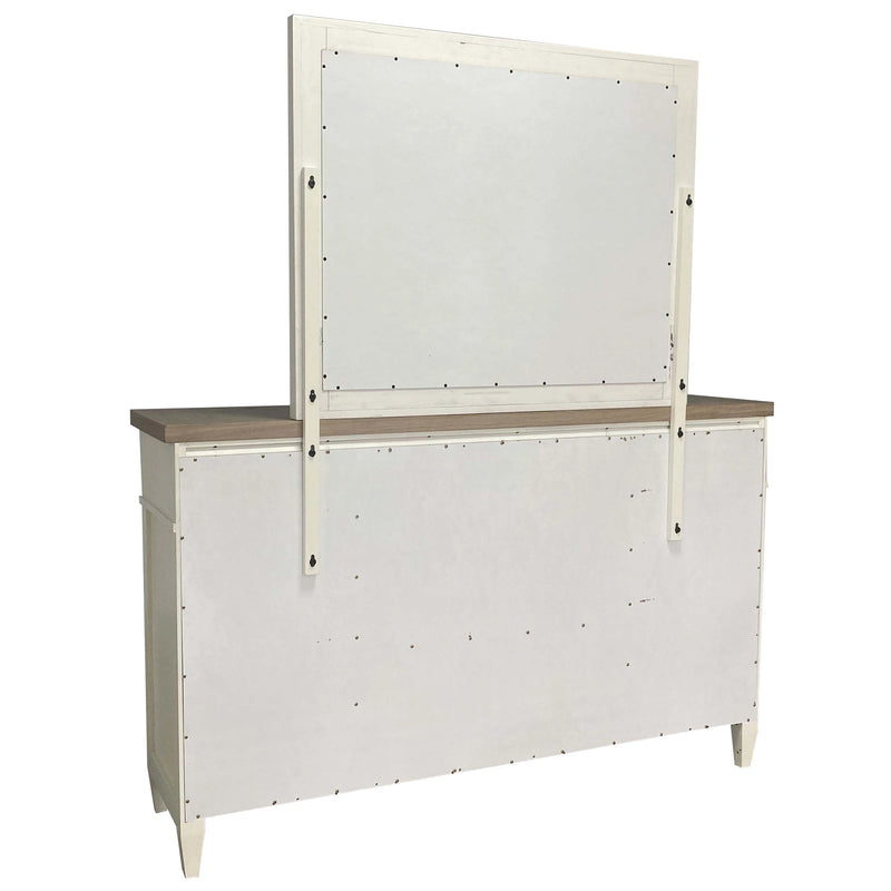 Parker House Americana Modern Bedroom King Platform Bed 2 Nightstands and Dresser with Mirror
