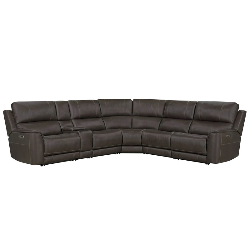 Parker Living Easton - Steamboat Brown 6 Piece Zero Gravity Power Reclining Sectional with Power Adjustable Headrests