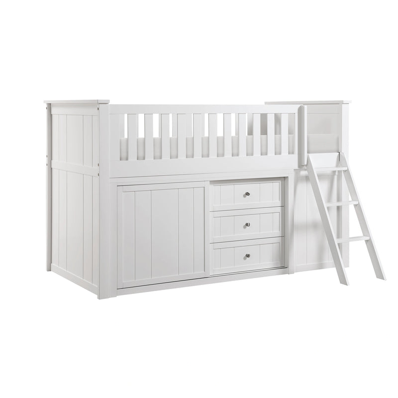Galen-(5) Low Loft Bunk with Bookcase and Dresser image