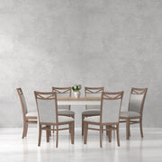Parker House Americana Modern Dining Rectangular Extendable Dining Table with 6 Upholstered Dining Chairs