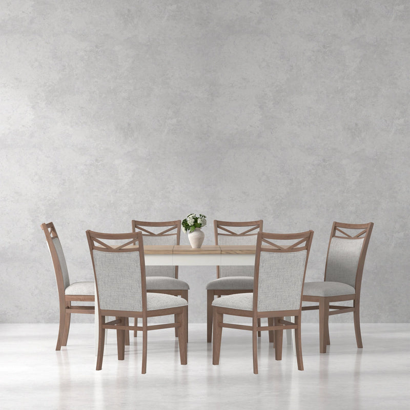 Parker House Americana Modern Dining Rectangular Extendable Dining Table with 6 Upholstered Dining Chairs