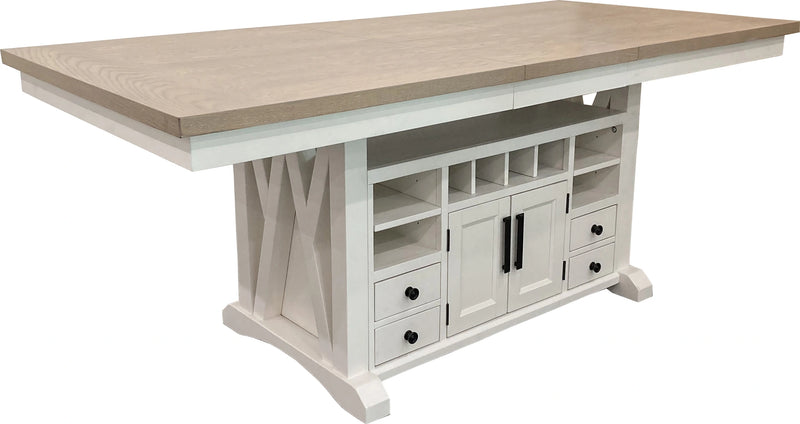 Parker House Americana Modern Dining Island Counter Height Table with 6 upholstered chairs