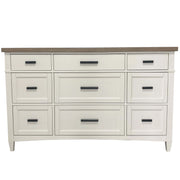 Parker House Americana Modern Bedroom King Shelter Bed with 2 Nightstands and Dresser with Mirror