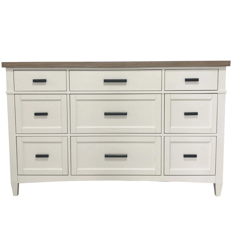 Parker House Americana Modern Bedroom King Shelter Bed 2 Nightstands Dresser with Mirror and Chest