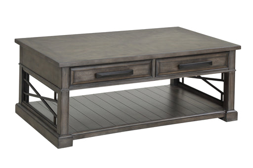 Parker House Sundance - Smokey Grey Cocktail Table with 2 End Tables and Console Table with 3 Stools