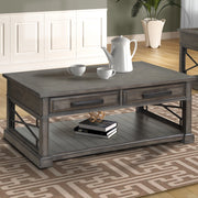 Parker House Sundance - Smokey Grey Cocktail Table with 2 End Tables and Console Table with 3 Stools