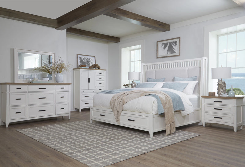 Parker House Americana Modern Bedroom 3 Drawer Nightstand with Charging Station