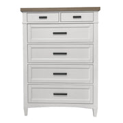 Parker House Americana Modern Bedroom Queen Platform Bed 2 Nightstands Dresser with Mirror and Chest