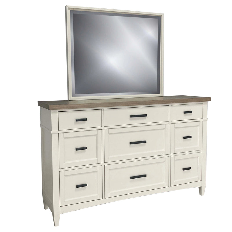 Parker House Americana Modern Bedroom King Shelter Bed 2 Nightstands Dresser with Mirror and Chest