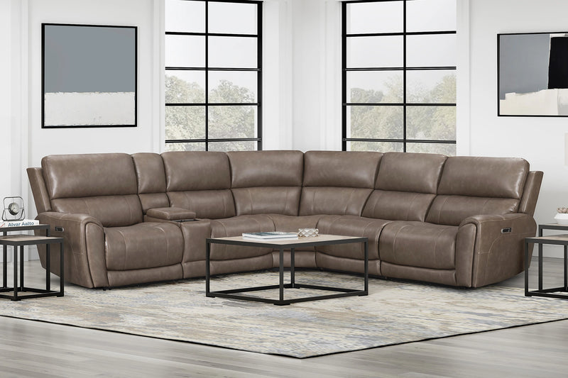 Parker Living Hancock 6 Piece Zero Gravity Power Reclining Sectional with Power Adjustable Headrests