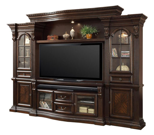 Parker House Bella 4pc Entertainment Estate Wall in Dark Almond