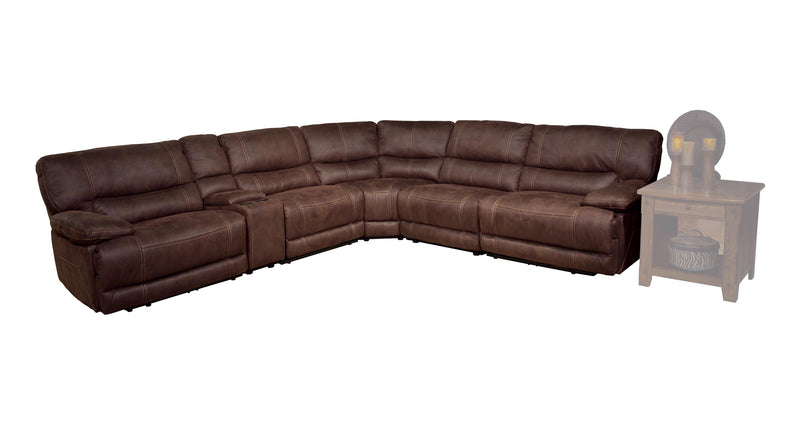 Parker House Pegasus 6pc Power Recliner Sectional in Dark Kahlua