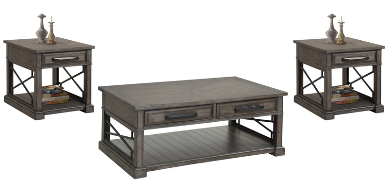 Parker House Sundance - Smokey Grey Cocktail Table with 2 End Tables