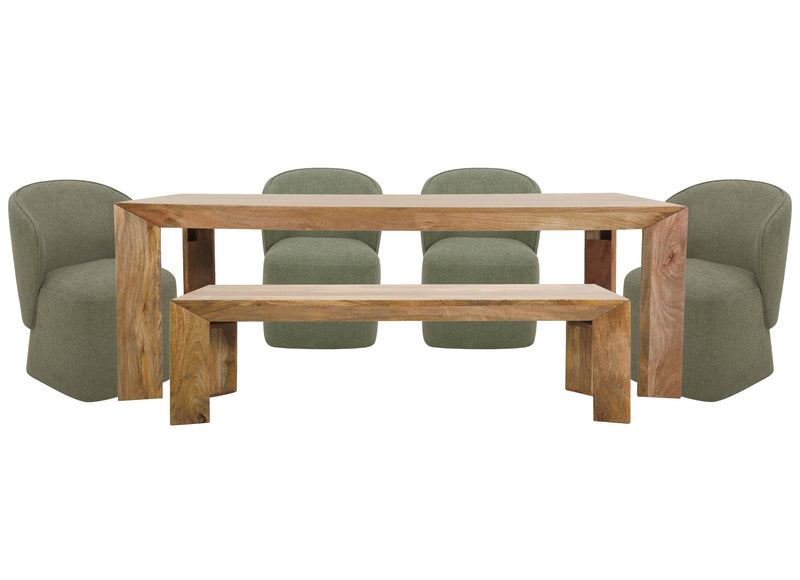 Parker House Crossings - Downtown Dining 86 Inch Rectangular Dining Table With 4 Upholstered Chairs