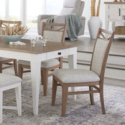 Parker House Americana Modern Dining Extendable Trestle Table with 8 Upholstered Chairs