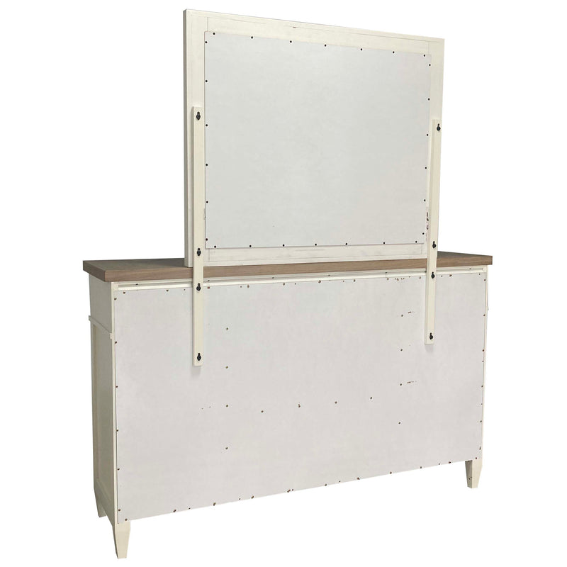 Parker House Americana Modern Bedroom Queen Platform Bed 2 Nightstands Dresser with Mirror and Chest
