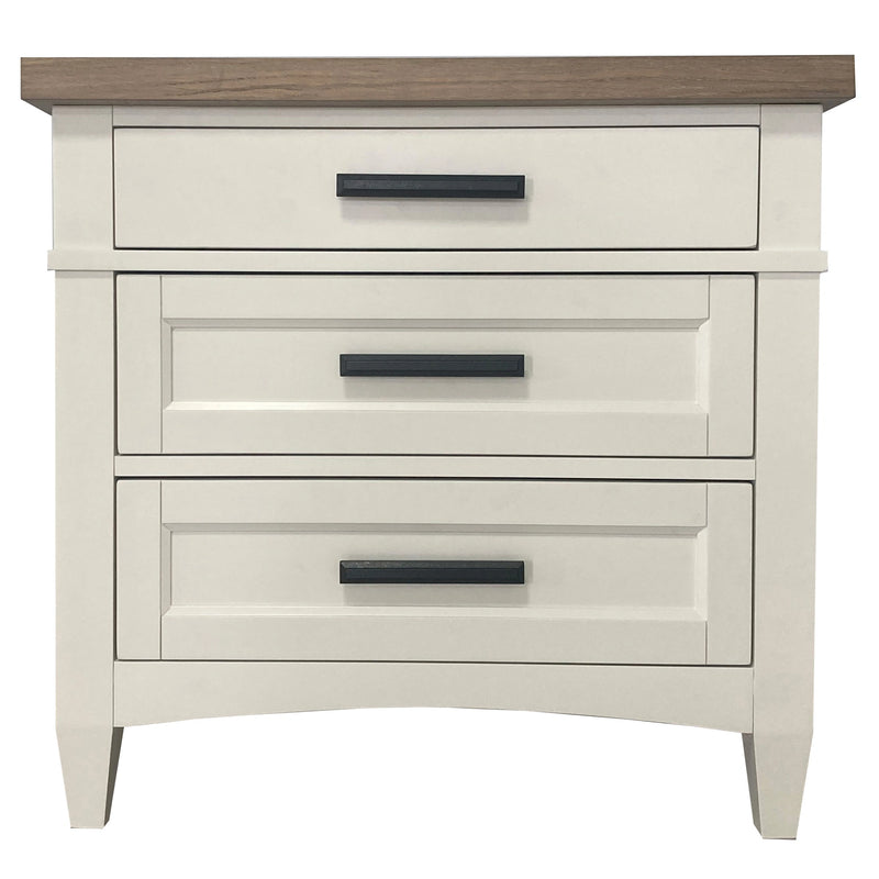 Parker House Americana Modern Bedroom 3 Drawer Nightstand with Charging Station