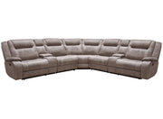 Parker Living Blake - Desert Taupe 7 Piece Modular Reclining Sectional and Entertainment Console