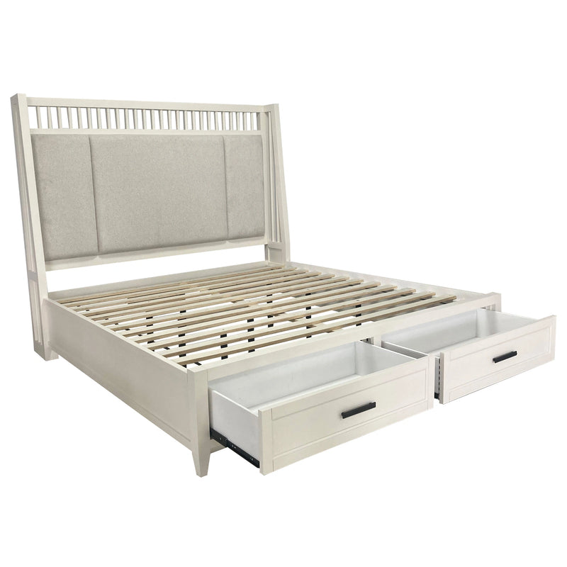 Parker House Americana Modern Bedroom Queen Shelter Bed 2 Nightstands Dresser with Mirror and Chest
