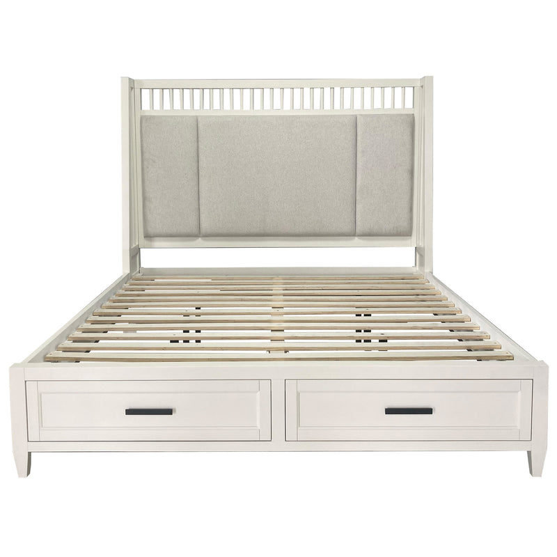 Parker House Americana Modern Bedroom King Shelter Bed with 2 Nightstands and Dresser with Mirror