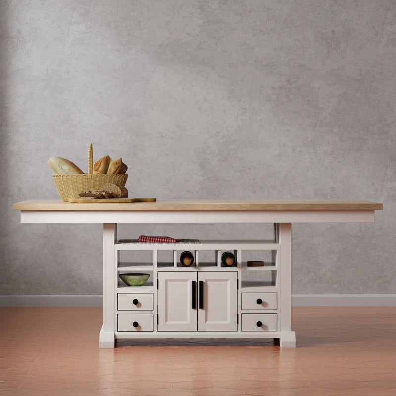 Parker House Americana Modern Dining Island Counter Height Table with 6 upholstered chairs