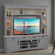 Parker House Americana Modern 92 Inch TV Console with Hutch Back Panel and LED Lights