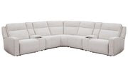 Parker Living Lancaster - Fluffy River Rock 7 Piece Zero Gravity Power Reclining Sectional with Power Adjustable Headrests