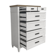 Parker House Americana Modern Bedroom King Shelter Bed 2 Nightstands Dresser with Mirror and Chest