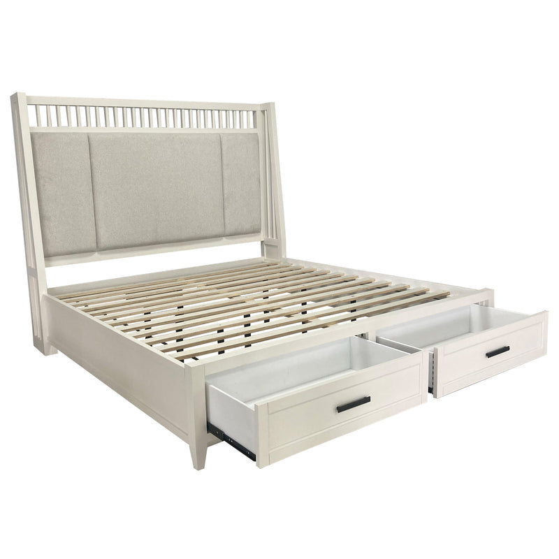 Parker House Americana Modern Bedroom King Shelter Bed with 2 Nightstands and Dresser with Mirror