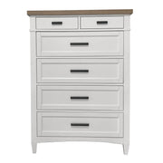 Parker House Americana Modern Bedroom Queen Platform Bed 2 Nightstands Dresser with Mirror and Chest