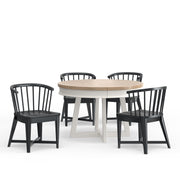 Parker House Americana Modern Dining 48-66 inch Round Dining Table and 4 Black Barrel Chairs