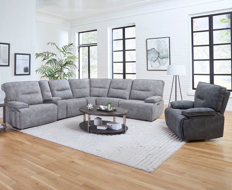 Parker Living Gladiator 6 Piece Modular Power Reclining Sectional with Power Adjustable Headrests