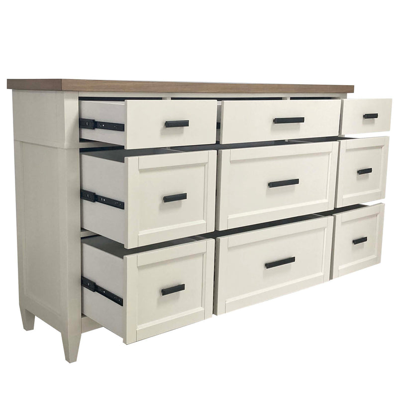 Parker House Americana Modern Bedroom King Platform Bed 2 Nightstands Dresser with Mirror and Chest