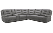 Parker Living Caldwell Fog 6 Piece Modular Power Reclining Sectional with Power Adjustable Headrests