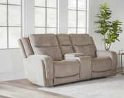Parker Living Penfield - Frappe Zero Gravity Power Reclining Console Loveseat with Heat Massage and Speaker P3