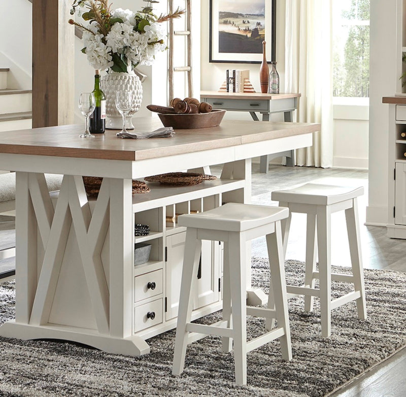 Parker House Americana Modern Dining 72 inch Island Counter Height Extendable Dining Table