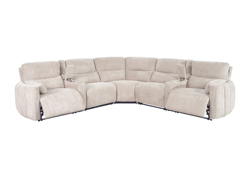 Parker Living Modesto 7 Piece Modular Power Reclining Sectional with Power Adjustable Headrests