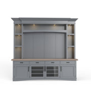 Parker House Americana Modern 92 Inch TV Console with Hutch Back Panel and LED Lights