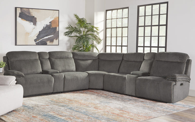 Parker Living Alpine - Airy Midnight 7 Piece Zero Gravity Power Reclining Sectional with Power Adjustable Headrests