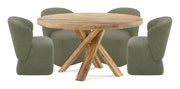 Parker House Crossings - Downtown Dining 60 Inch Round Dining Table With 4 Upholstered Chairs