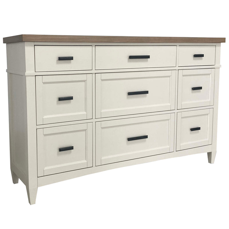 Parker House Americana Modern Bedroom Queen Shelter Bed 2 Nightstands and Dresser with Mirror