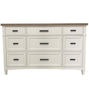 Parker House Americana Modern Bedroom Queen Shelter Bed 2 Nightstands Dresser with Mirror and Chest