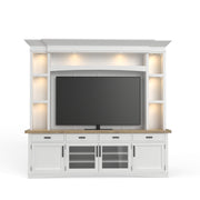 Parker House Americana Modern 92 Inch TV Console with Hutch Back Panel and LED Lights